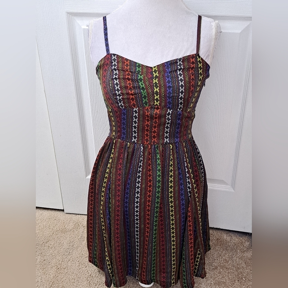 Jack Striped Dress With A Sweetheart Neckline  Size M